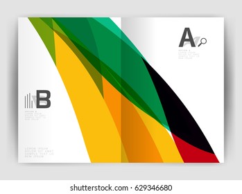 Wave design business brochure or annual report cover. Abstract background