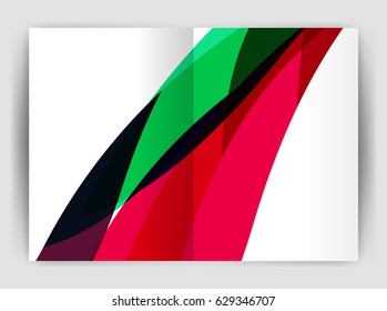 Wave design business brochure or annual report cover. Abstract background