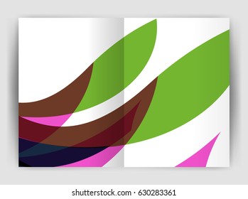 Wave design business brochure or annual report cover. Abstract background