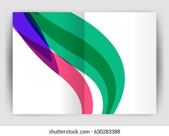 Wave design business brochure or annual report cover. Abstract background