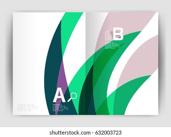 Wave design business brochure or annual report cover. Abstract background