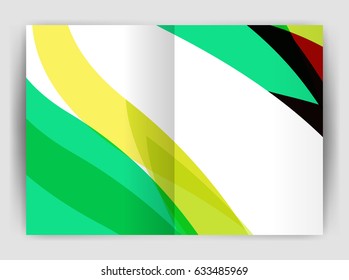 Wave design business brochure or annual report cover. Abstract background