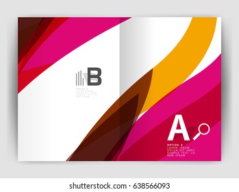 Wave design business brochure or annual report cover. Abstract background
