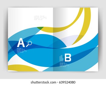 Wave design business brochure or annual report cover. Abstract background