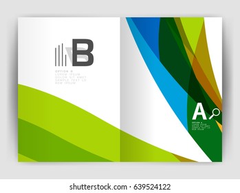 Wave design business brochure or annual report cover. Abstract background