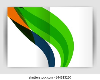 Wave design business brochure or annual report cover. Abstract background