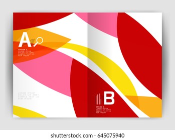 Wave design business brochure or annual report cover. Abstract background