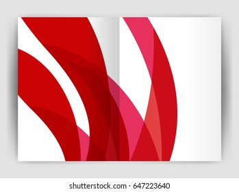 Wave design business brochure or annual report cover. Abstract background