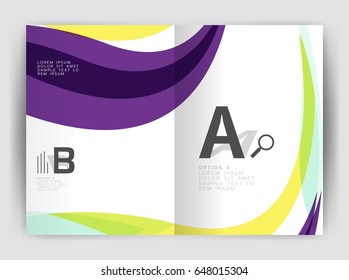 Wave design business brochure or annual report cover. Abstract background