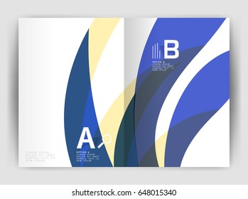 Wave design business brochure or annual report cover. Abstract background