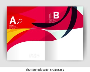 Wave design business brochure or annual report cover. Abstract background