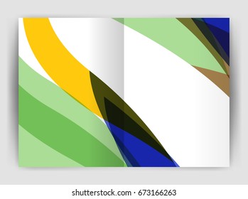 Wave design business brochure or annual report cover. Abstract background