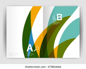 Wave design business brochure or annual report cover. Abstract background