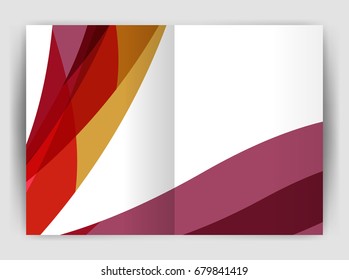 Wave design business brochure or annual report cover. Abstract background