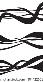 wave design element set vector black