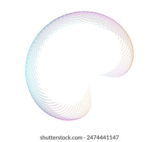 Wave Design Elements for Flowing Lines, Textile Design, Interior, Home Decor, Fashion. Icon, Logo, and Background made of Circular Dots, Lines, and Spirals. Patterns branding Frame border