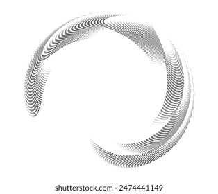 Wave Design Elements for Flowing Lines, Textile Design, Interior, Home Decor, Fashion. Icon, Logo, and Background made of Circular Dots, Lines, and Spirals. Patterns branding Frame border