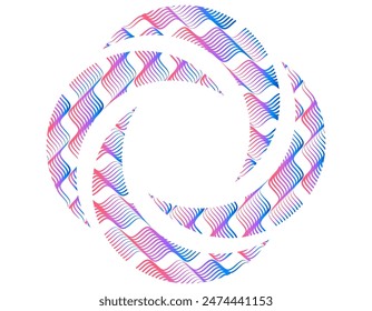 Wave Design Elements for Flowing Lines, Textile Design, Interior, Home Decor, Fashion. Icon, Logo, and Background made of Circular Dots, Lines, and Spirals. Patterns branding Frame border