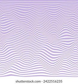 Wave design. Fluid white lines on purple background. Abstract form, template. Liquid stripes.  