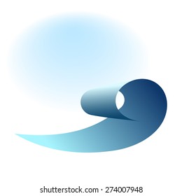 Wave. A design for logo, t-shirt, bag, ad, postcard, poster, illustration etc. Separated white background and blue sky.