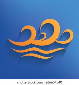 Wave design on blue background,clean vector