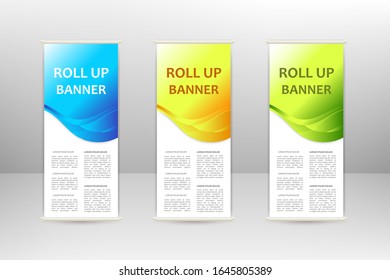 Wave Design Roll up Vertikal Banner, Business Design Template, Vektorillustration Illustration
