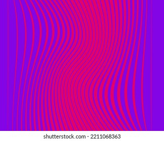 Wave design with swirl lines. Bright neon colour purple and pink. Digital image with a psychedelic stripes. Vector illustration  