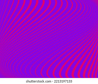 Wave design with swirl lines. Bright neon colour purple and pink. Digital image with a psychedelic stripes. Vector illustration  