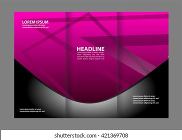 Wave design template for tri-fold brochure