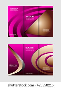 Wave design template for tri-fold brochure

