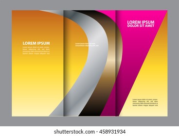 Wave design template for tri-fold brochure

