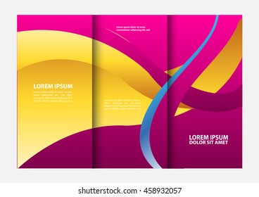 Wave design template for tri-fold brochure
