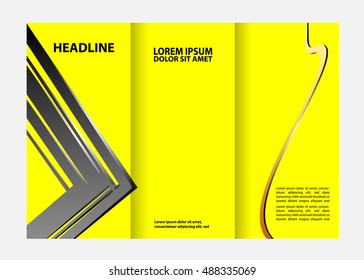 Wave design template for tri-fold brochure
