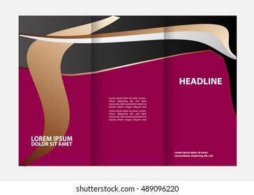 Wave design template for tri-fold brochure
