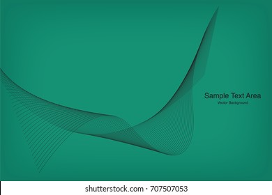 Wave Designed On White Background With Title Text Area, Abstract Modern Line, Black And Green