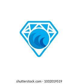 Wave Diamond Logo Icon Design