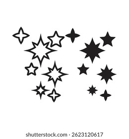 Wave of different stars clipart icon element