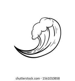 wave doodle icon vector hand drawing 