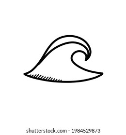 wave doodle icon, vector illustration
