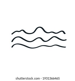 Wave doodle logo icon sign