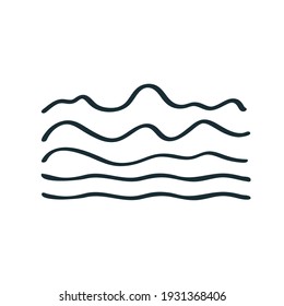 Wave doodle logo icon sign Hand drawn