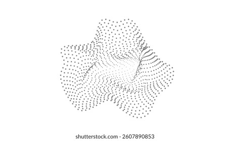 Wave of dots curving from light to darkness