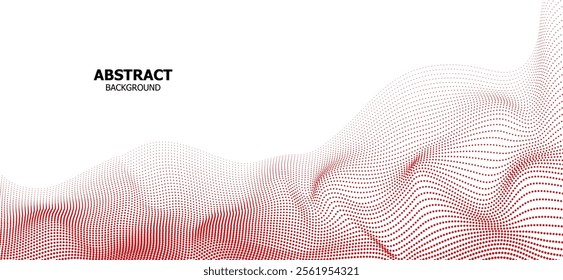 wave dots halftone lines dynamic smooth flowing gradient black white isolated on transparent background concept of technology, digital, communication, science, music vector illustration