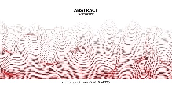 wave dots halftone lines dynamic smooth flowing gradient black white isolated on transparent background concept of technology, digital, communication, science, music vector illustration