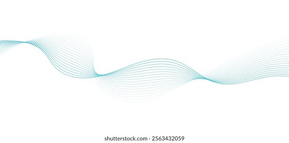 wave dots halftone lines dynamic smooth flowing gradient black white isolated on transparent background concept of technology, digital, communication, science, music vector illustration