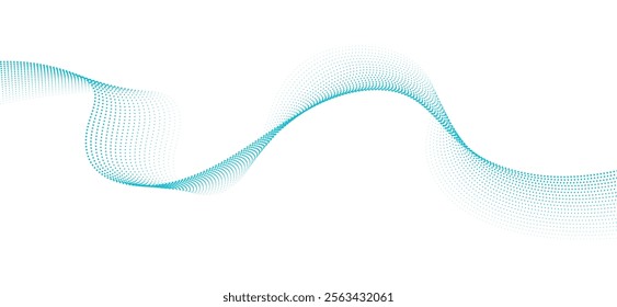 wave dots halftone lines dynamic smooth flowing gradient black white isolated on transparent background concept of technology, digital, communication, science, music vector illustration