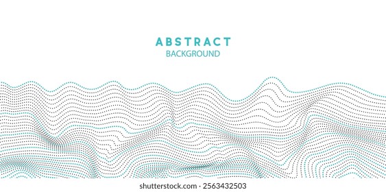 wave dots halftone lines dynamic smooth flowing gradient black white isolated on transparent background concept of technology, digital, communication, science, music vector illustration