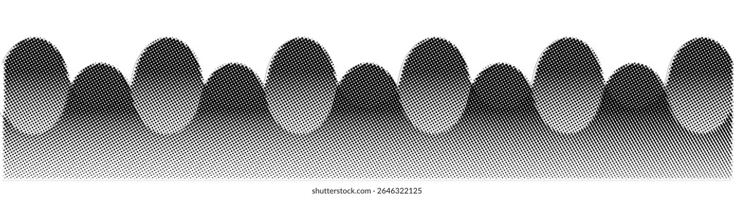 Wave dotted pointillism vector with smooth halftone gradient effect. Ideal for abstract backgrounds, modern patterns, texture design, decoration, graphic projects, and creative templates.