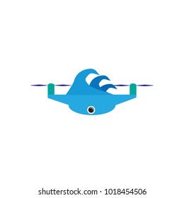 Wave Drone Logo icon Design