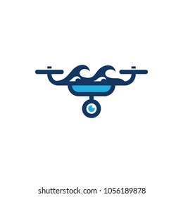 Wave Drone Logo Icon Design